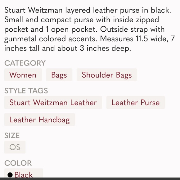 COPY - Stuart Weitzman Black Leather Purse shoulder bag - Picture 6 of 6